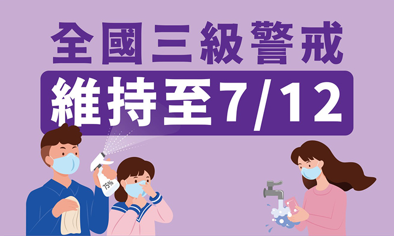 三級警戒再延長至7月12日