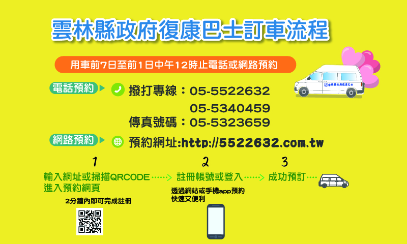 雲林縣政府復康巴士訂車流程圖
